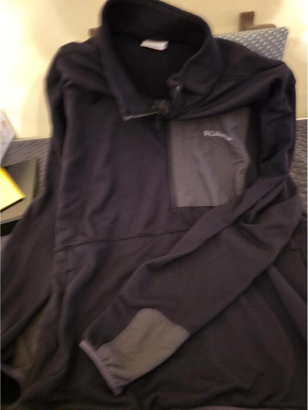 Columbia Men’s XXL 1/4 Zip Fleece Pullover Dark Navy Gray Pocket Outdoor Jacket - Picture 8 of 11